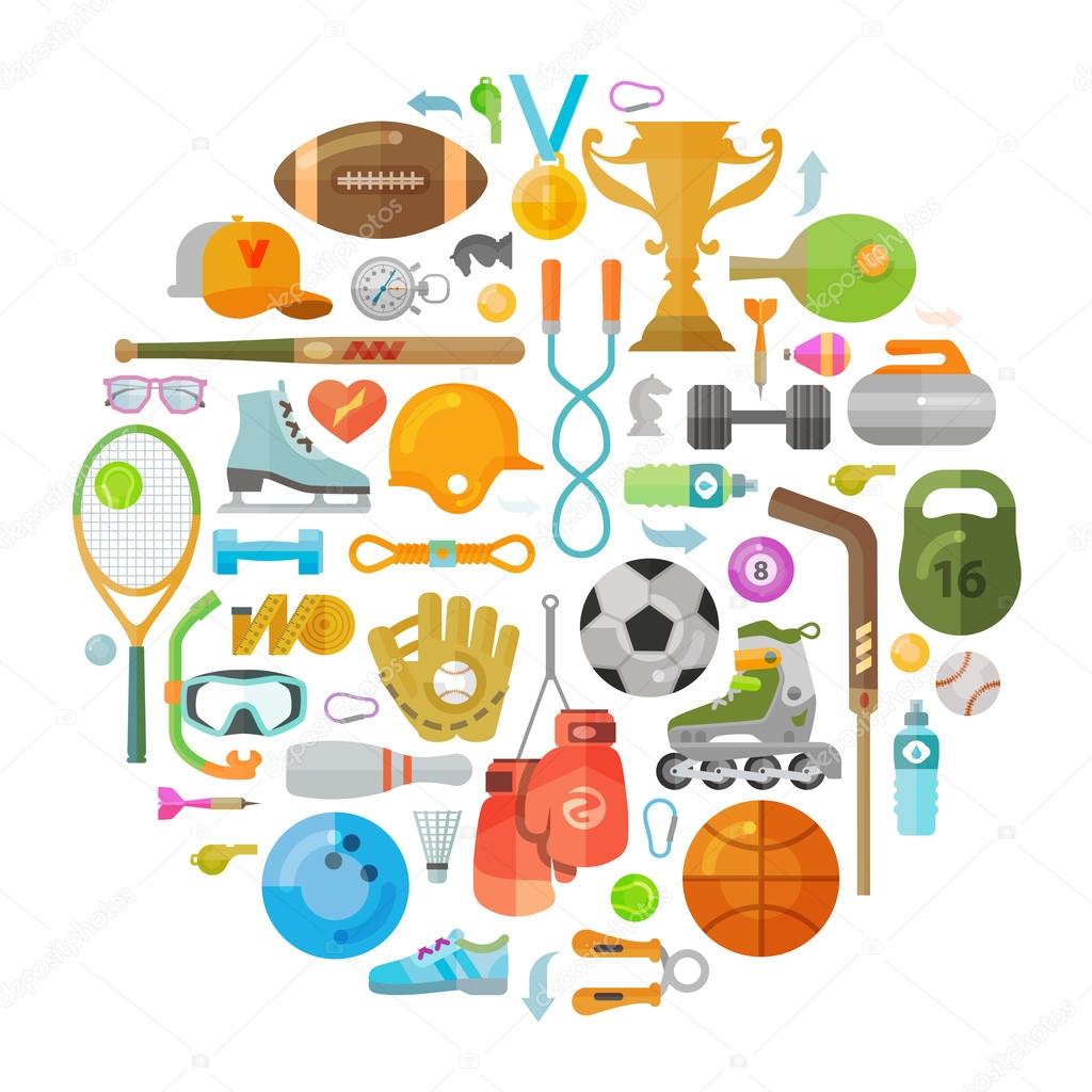 Sports and fitness on a white background. vector illustration