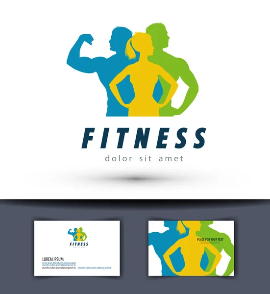 Plantilla de diseño de logotipo de vector de gimnasio. icono de fitness o deportes — Archivo Imágenes Vectoriales