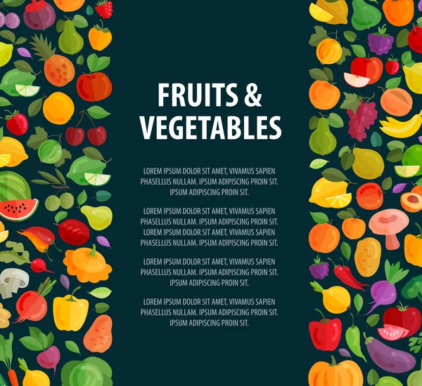Сельское хозяйство или садоводство. фрукты и овощи — стоковый вектор