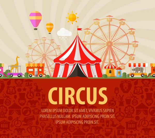 Feria de atracciones. funcionamiento del circo — Archivo Imágenes Vectoriales