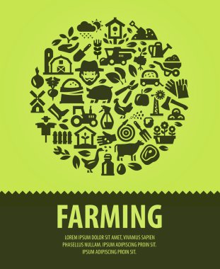 vektör logo tasarım şablonu tarım. çiftlik veya Bahçe, Bahçe Bitkileri simgeler