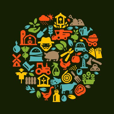 Çiftlik ikonları hazır. vektör illüstrasyonu