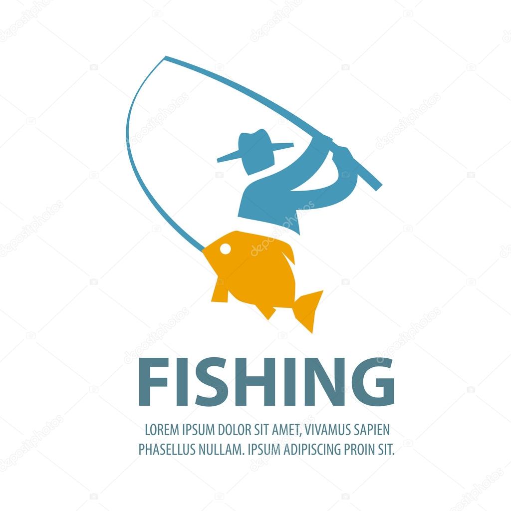fishing vector logo design template. fisherman, fisher, fish or angling, sport icons