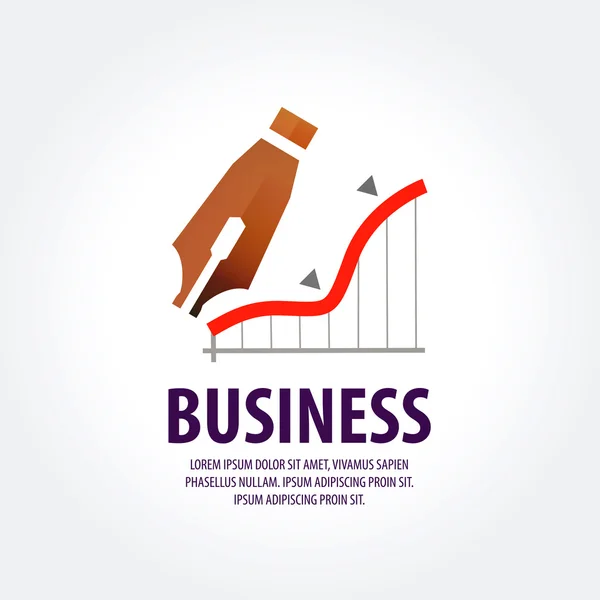 Business vector logo ontwerpsjabloon. inkomsten, winst of bancaire pictogram — Stockvector