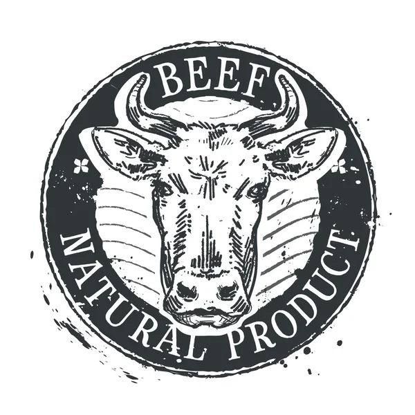 Cow vector logo design template. beef or cattle breeding icon — Stock Vector