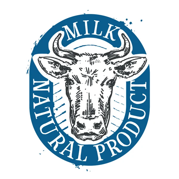 Koe vector logo ontwerpsjabloon. melk of farm pictogram — Stockvector