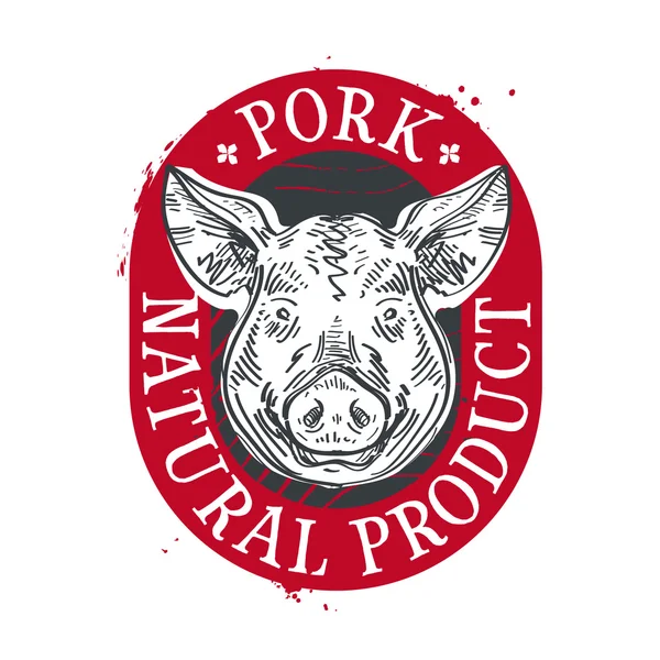 Modelo de design de logotipo do vetor de porco. ícone de porco ou carne — Vetor de Stock