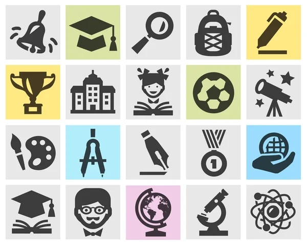 School vector logo ontwerpsjabloon. onderwijs of leren van pictogrammen — Stockvector