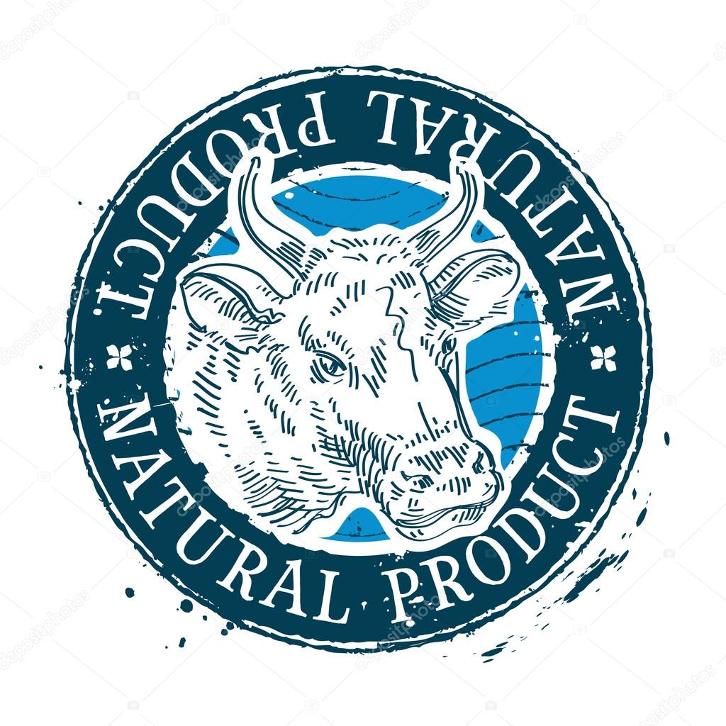 Inek vektör logo tasarım şablonu. süt veya sığır eti, Dana eti simgesi