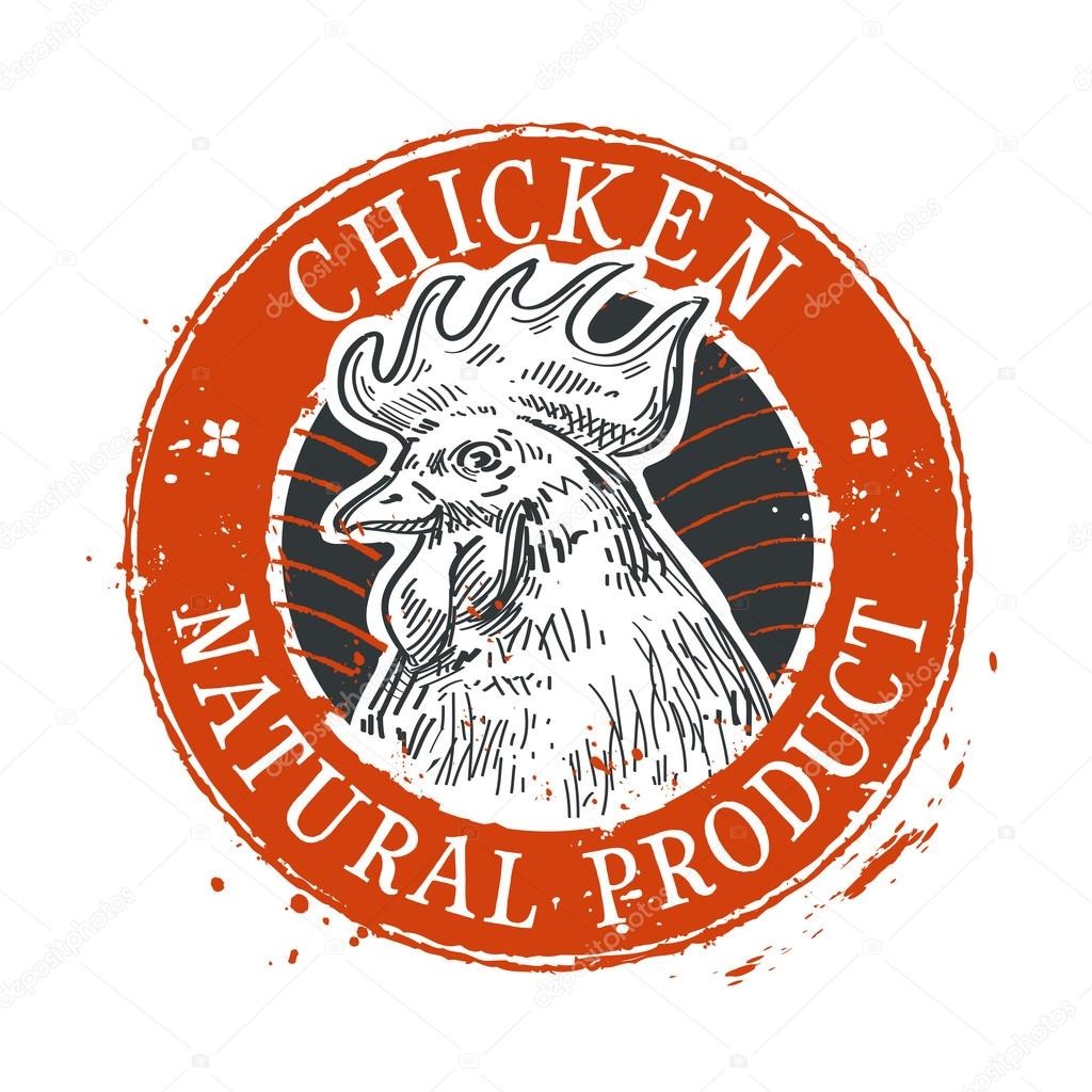 Templat desain logo vektor ayam. ayam jantan atau ikon pertanian — Stok