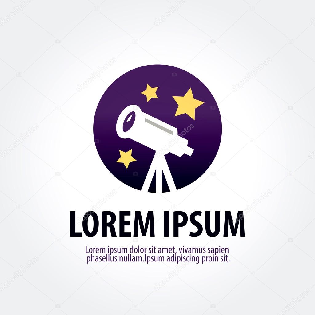 astronomy vector logo design template. telescope or horoscope icon