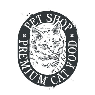Kedi Gıda vektör logo tasarım şablonu. yavru kedi ya da evde beslenen hayvan dükkanı simgesi