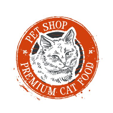 kedi vektör logo tasarım şablonu. yavru kedi ya da evde beslenen hayvan dükkanı simgesi