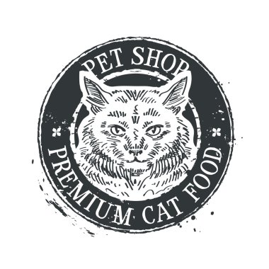 evde beslenen hayvan dükkan vektör logo tasarım şablonu. yiyecek ya da kedi, yavru kedi simgesi