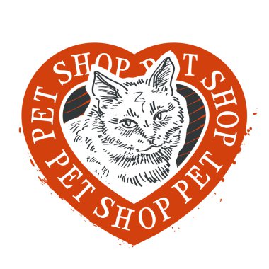 evde beslenen hayvan dükkan vektör logo tasarım şablonu. kedi ya da hayvan simgesi