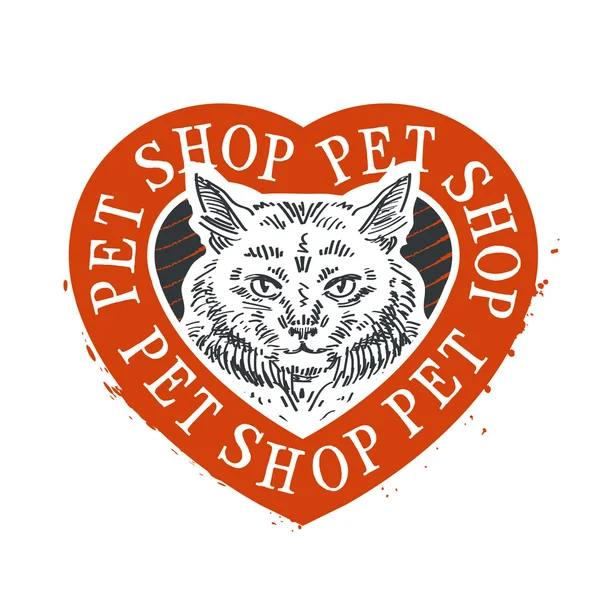 Πρότυπο σχεδίασης λογότυπο φορέα γάτα τροφή. κατοικίδιο ζώο κατάστημα ή γατάκι εικονίδιο — Διανυσματικό Αρχείο