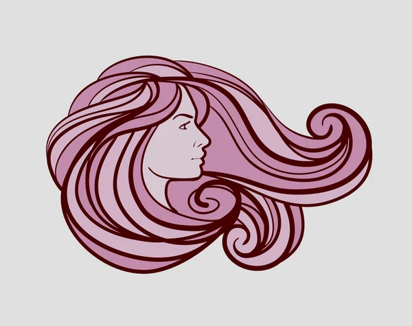 Logotipo da mulher bonita para salão de beleza, spa. Ilustração vetorial — Vetor de Stock