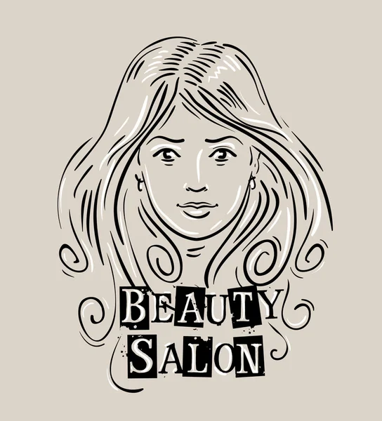 Modelo de design de logotipo do vetor de salão de beleza. ícone de barbearia — Vetor de Stock