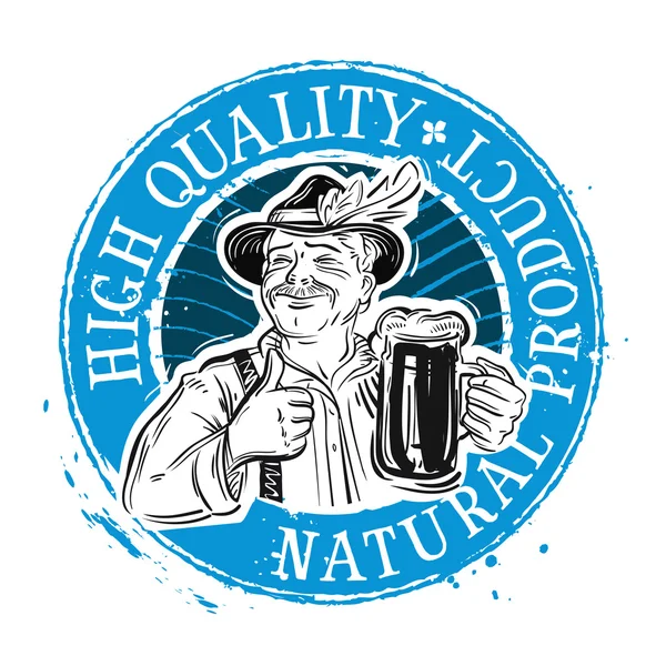 Пиво, векторний логотип. Напій або паб, іконка брізері — стоковий вектор