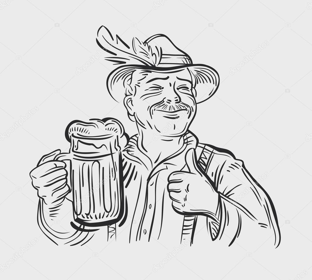 Oktoberfest vector logo. Beer, ale or drink icon