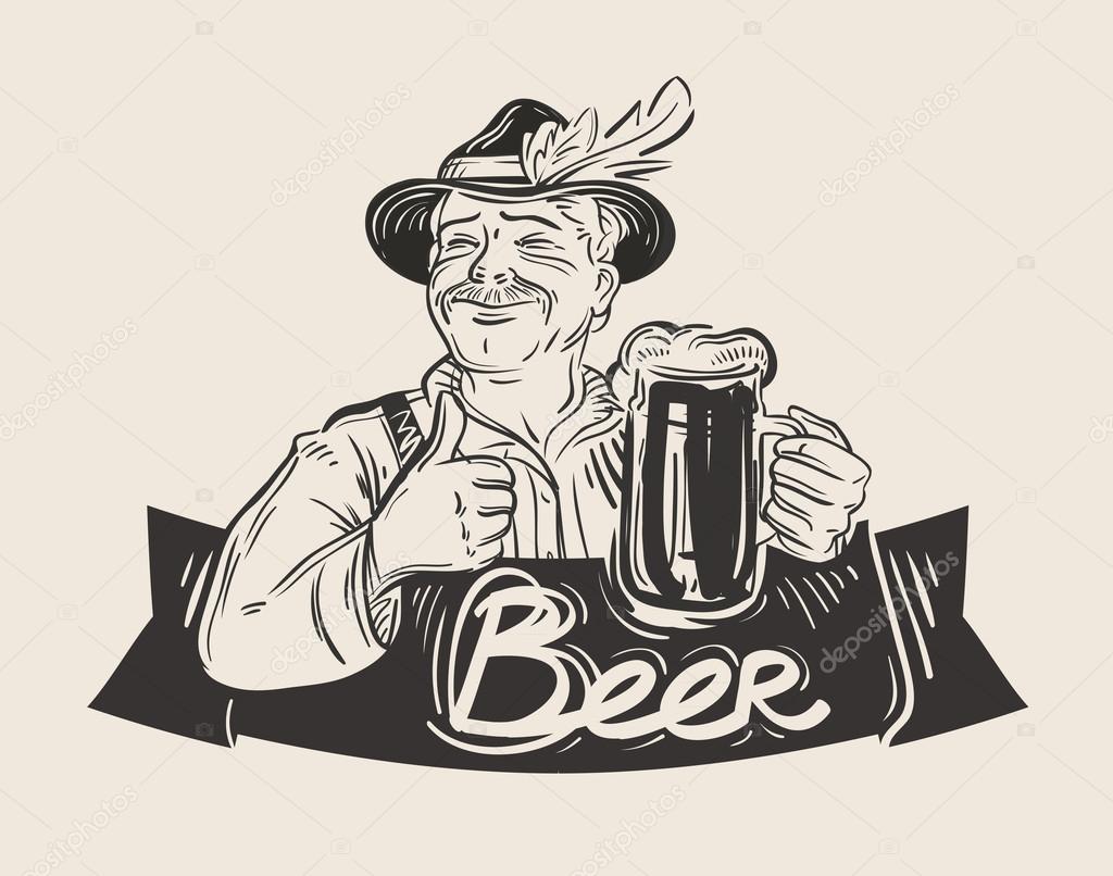 Beer, ale vector logo. Oktoberfest or drink, beverage icon