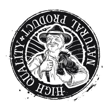 tavuk çiftliği vektör logo tasarım şablonu. çiftçi veya tarım simgesi
