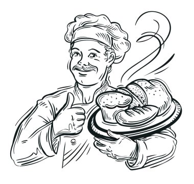 Şef Baker ve taze ekmek
