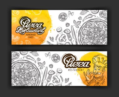pizza restoran vektör logo tasarım şablonu. eatery, diner veya pişirme simgeler