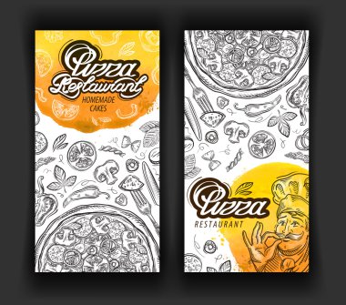 pizza restoran vektör logo tasarım şablonu. eatery, diner veya mutfağı simgeler