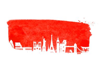 yolculuk. Dünya tarihi binalar. vektör çizim