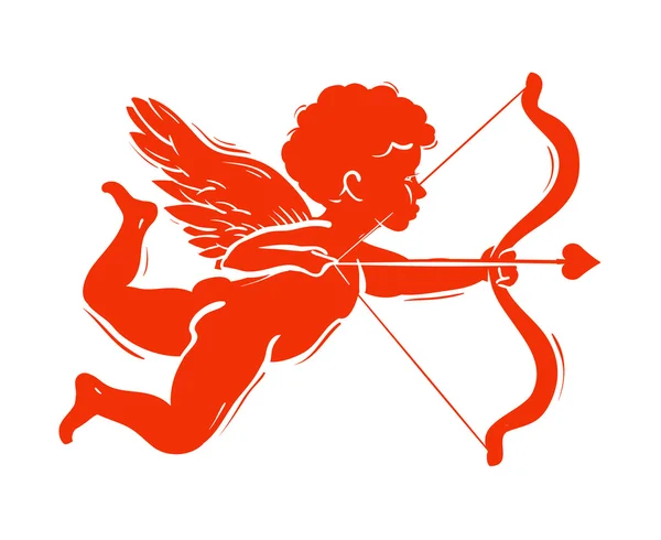 Silhueta do Cupido. Ilustração vetorial — Vetor de Stock