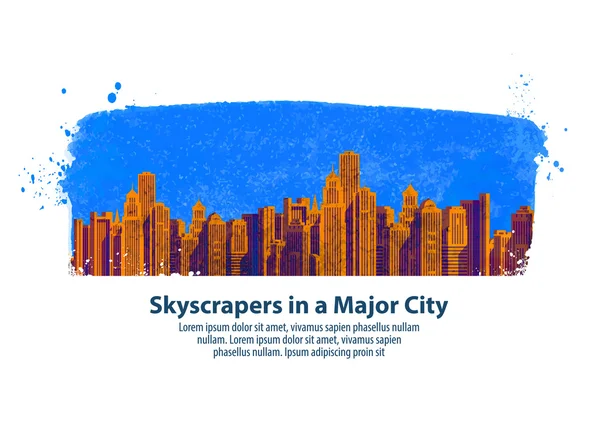 Modern city. skyscrapers. vector illustration — Stock Vector