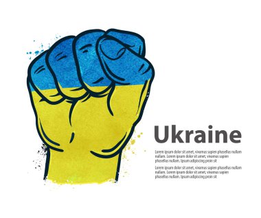yumruk at. bayrak Ukrayna, Kiev. vektör çizim
