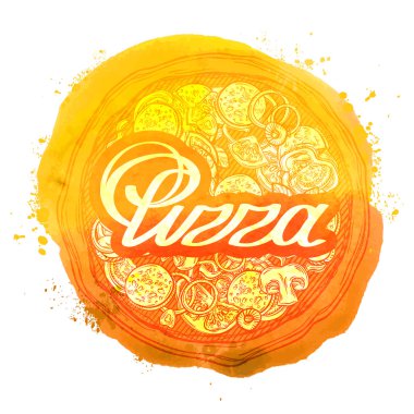 Pizza vektör logo tasarım şablonu. Pizzacı veya gıda simgesi