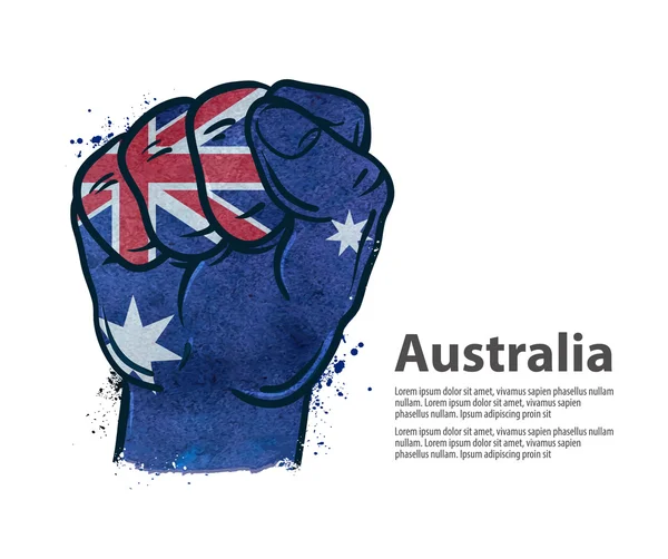 Puño. la bandera de Australia. ilustración vectorial — Archivo Imágenes Vectoriales