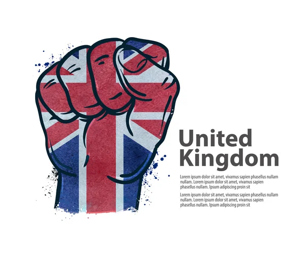 Punho. Bandeira da Inglaterra, Inglaterra, Reino Unido. ilustração vetorial — Vetor de Stock