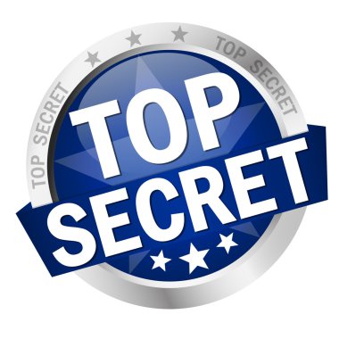 Button with Banner Top Secret clipart