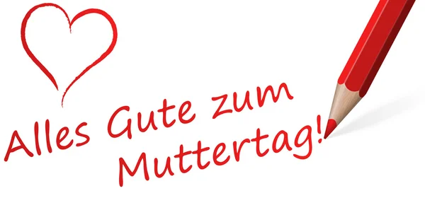 Roter Stift mit Text zum Muttertag — Stockvektor