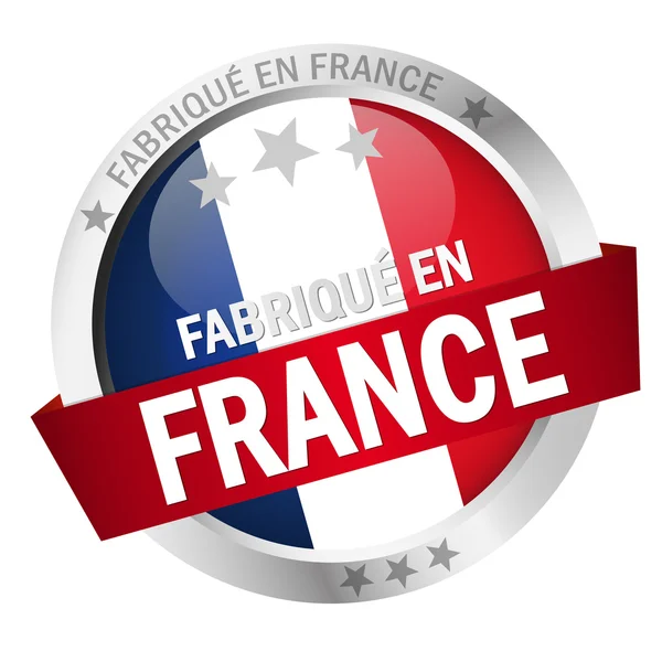 Bouton avec bannière FABRIQUE EN FRANCE — Image vectorielle