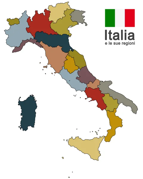 Itálie a regiony — Stockový vektor
