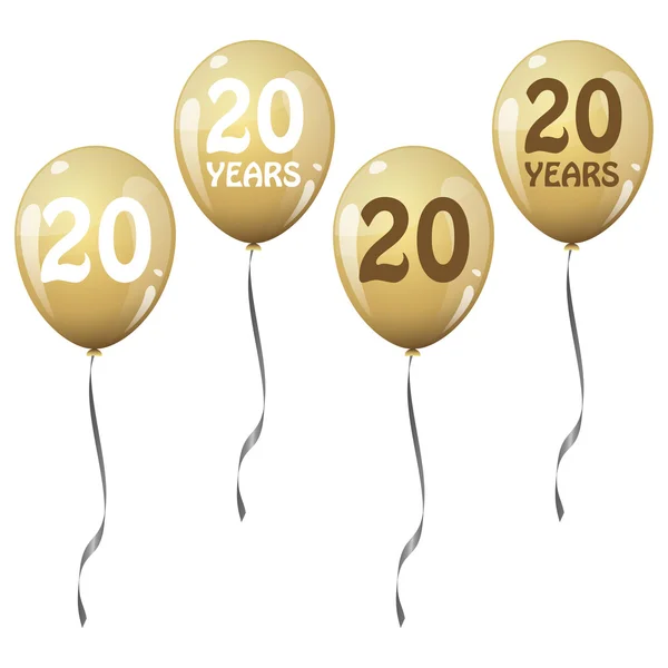 Golden jubilee balloons — Stock Vector