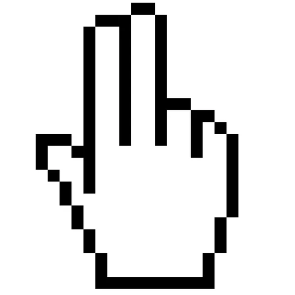 Pixel grafische hand-twee vingers teken — Stockvector