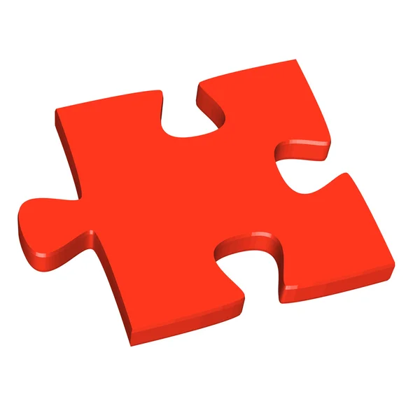3D puzzle piece red — Stock Vector