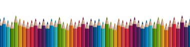 seamless colored pencils row clipart