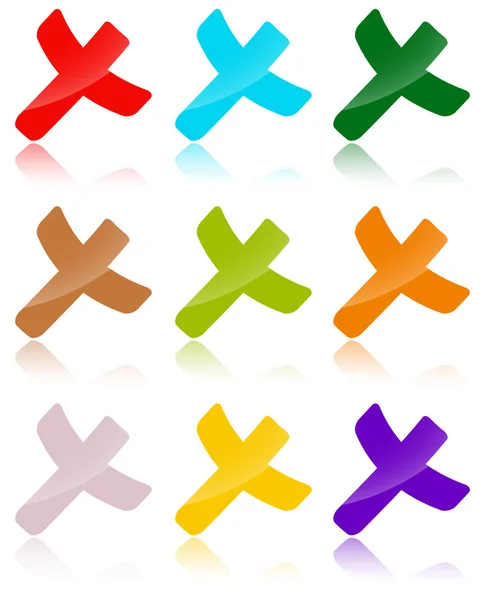 Colored crosses collection — Stock Vector