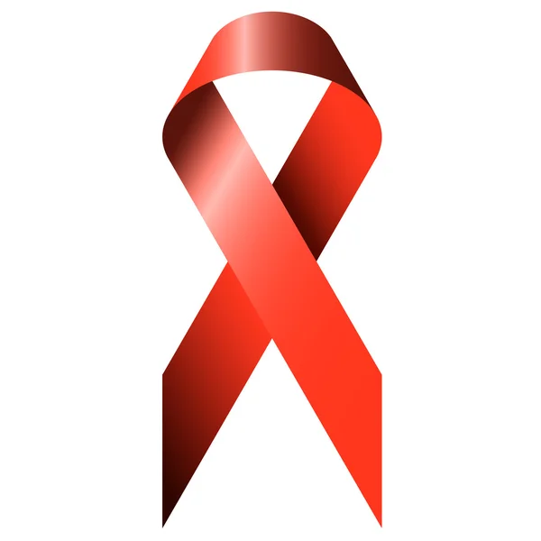 Red ribbon - world aids day — Stock Vector