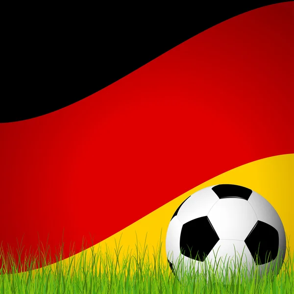 Ballon de football devant le drapeau allemand — Image vectorielle