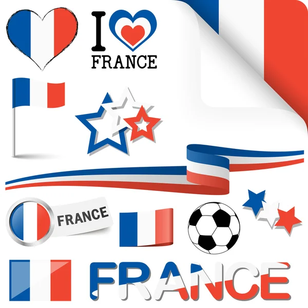 Colección de iconos de fútbol france europe — Archivo Imágenes Vectoriales