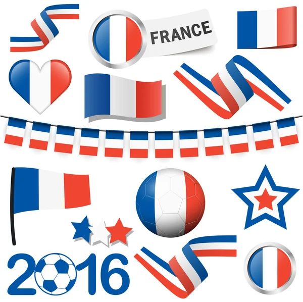 Colección de iconos de fútbol france europe — Vector de stock