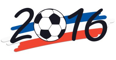 2016 yılında Fransa Ulusal renkleri ile yazı